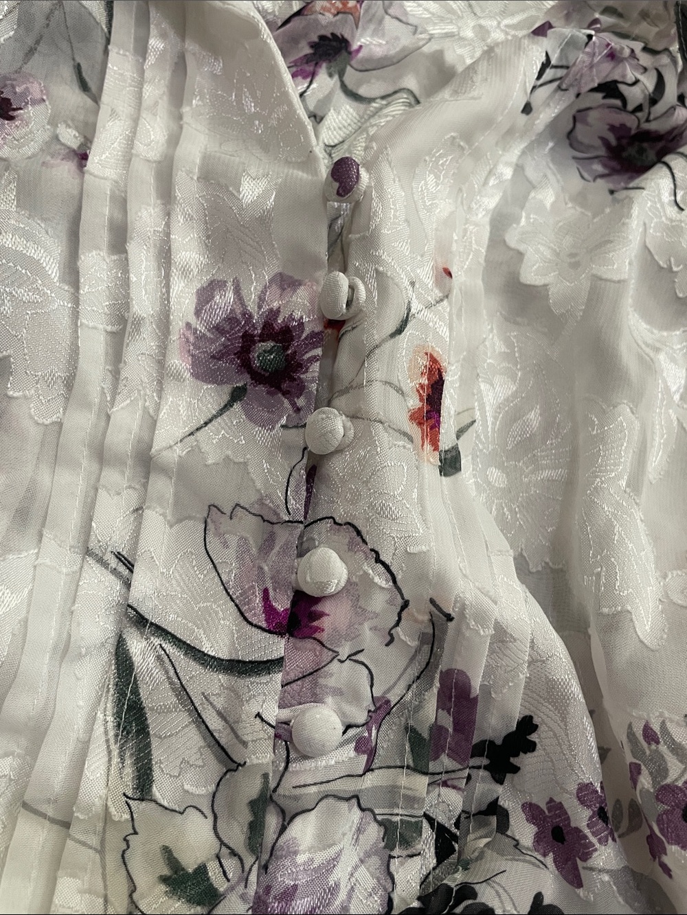 White House Black Market chiffon floral blouse,Sz.10!PRETTY - Picture 11 of 11